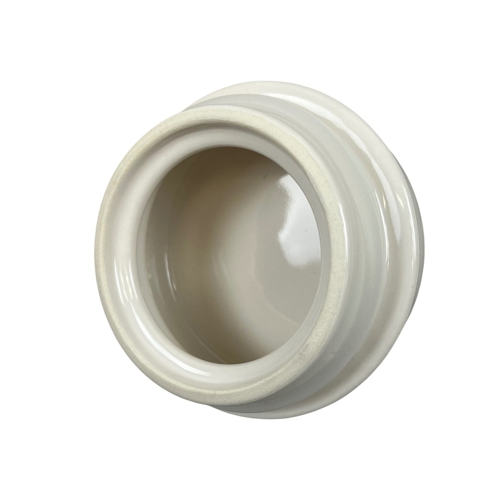 Rae Dunn Egg Hunt Ceramic Canister with Lid and Ribbon White Easter 8 X 4 inches - Picture 5 of 7
